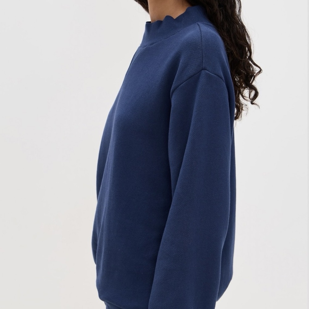 PARKE Heritage Classic Mock Neck Sweatshirt navy blue NWT size L/XL - Picture 7 of 8